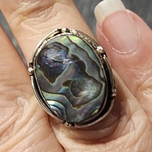 Sterling Silver Abalone Shell Ring